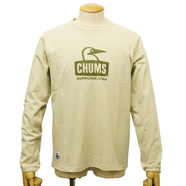 CHUMS (チャムス) CH01-2274 Booby Face LS T-Shirt ロゴ 長袖Tシャツ CMS147 G076GreigexKhaki L拍卖