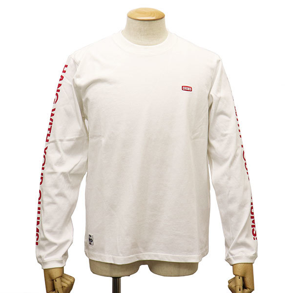 CHUMS (チャムス) CH01-2276 HWYC LS T-Shirt ロゴ 長袖Tシャツ CMS148 W014WhitexRed L拍卖