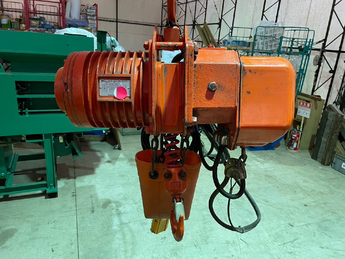 【送料別途】■格安機械■<象印チェンブロック>電気チェーンブロック DA型 定格荷重1t 標準揚程3.0m 三相200V ■格安55,000円~■拍卖