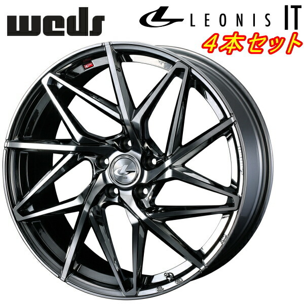 Weds LEONIS IT ホイール4本Set ブラックメタルコート/ミラーカット 8.0-19インチ 5穴/PCD114.3 インセット+35拍卖