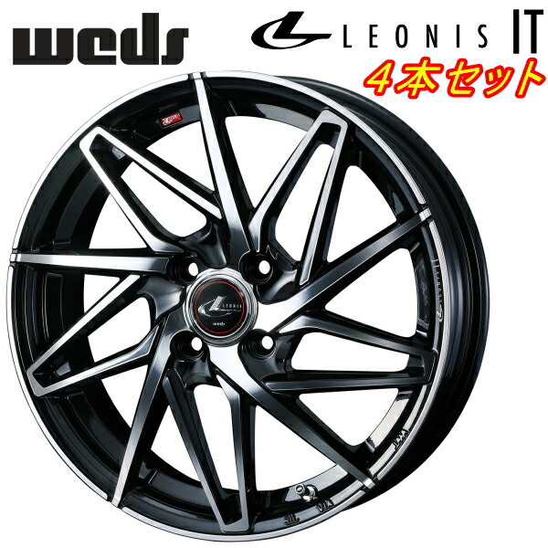 Weds LEONIS IT ホイール4本Set パールブラック/ミラーカット 6.0-16インチ 4穴/PCD100 インセット+50拍卖