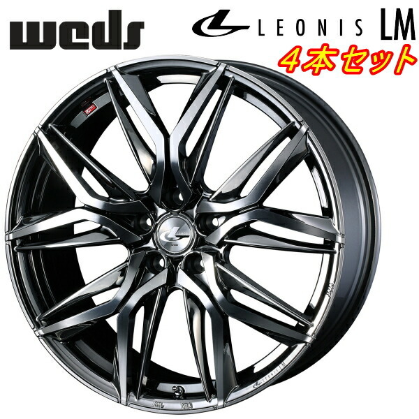 Weds LEONIS LM ホイール4本Set ブラックメタルコート/ミラーカット 7.0-18インチ 5穴/PCD100 インセット+47拍卖