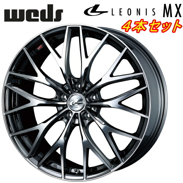 Weds LEONIS MX ホイール4本Set ブラックメタルコート/ミラーカット 7.0-18インチ 5穴/PCD100 インセット+47拍卖