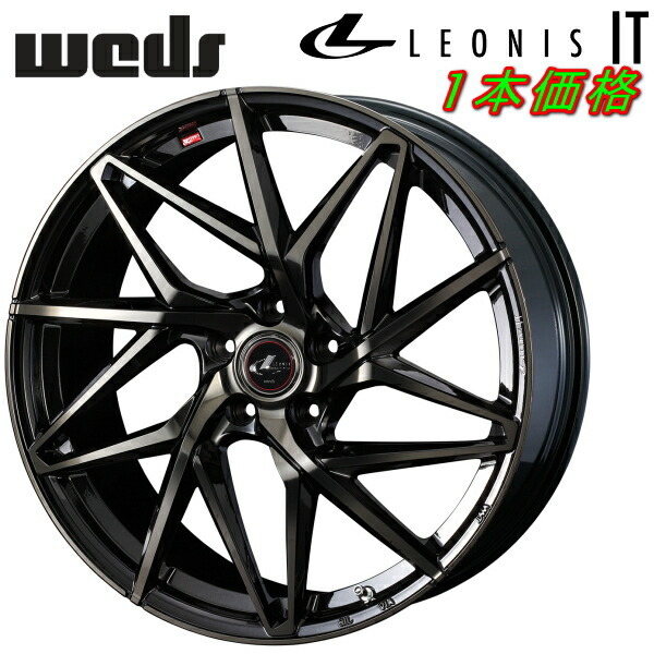 Weds LEONIS IT ホイール1本価格 パールブラック/ミラーカット/チタントップ 8.5-20インチ 5穴/PCD114.3 インセット+52拍卖