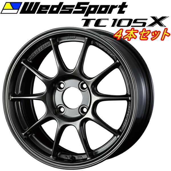 WedsSport TC105X ホイール4本Set EJチタン 7.0-15インチ 4穴/PCD100 インセット+48拍卖