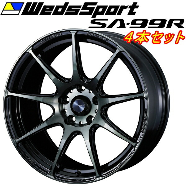 WedsSport SA-99R ホイール4本Set ウォースブラッククリアー 7.5-18インチ 5穴/PCD100 インセット+45拍卖