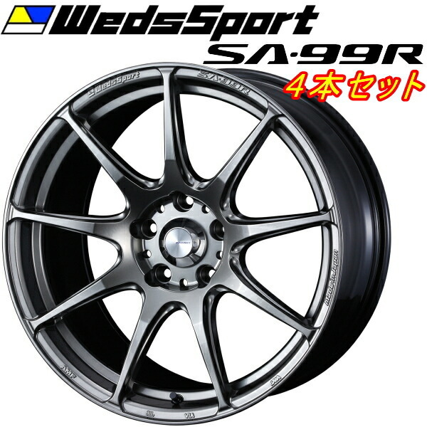 WedsSport SA-99R ホイール4本Set プラチナシルバーブラック 9.5-18インチ 5穴/PCD114.3 インセット+45拍卖