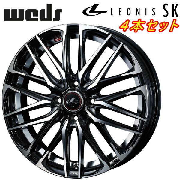 Weds LEONIS SK ホイール4本Set パールブラック/ミラーカット 6.0-16インチ 4穴/PCD100 インセット+50拍卖