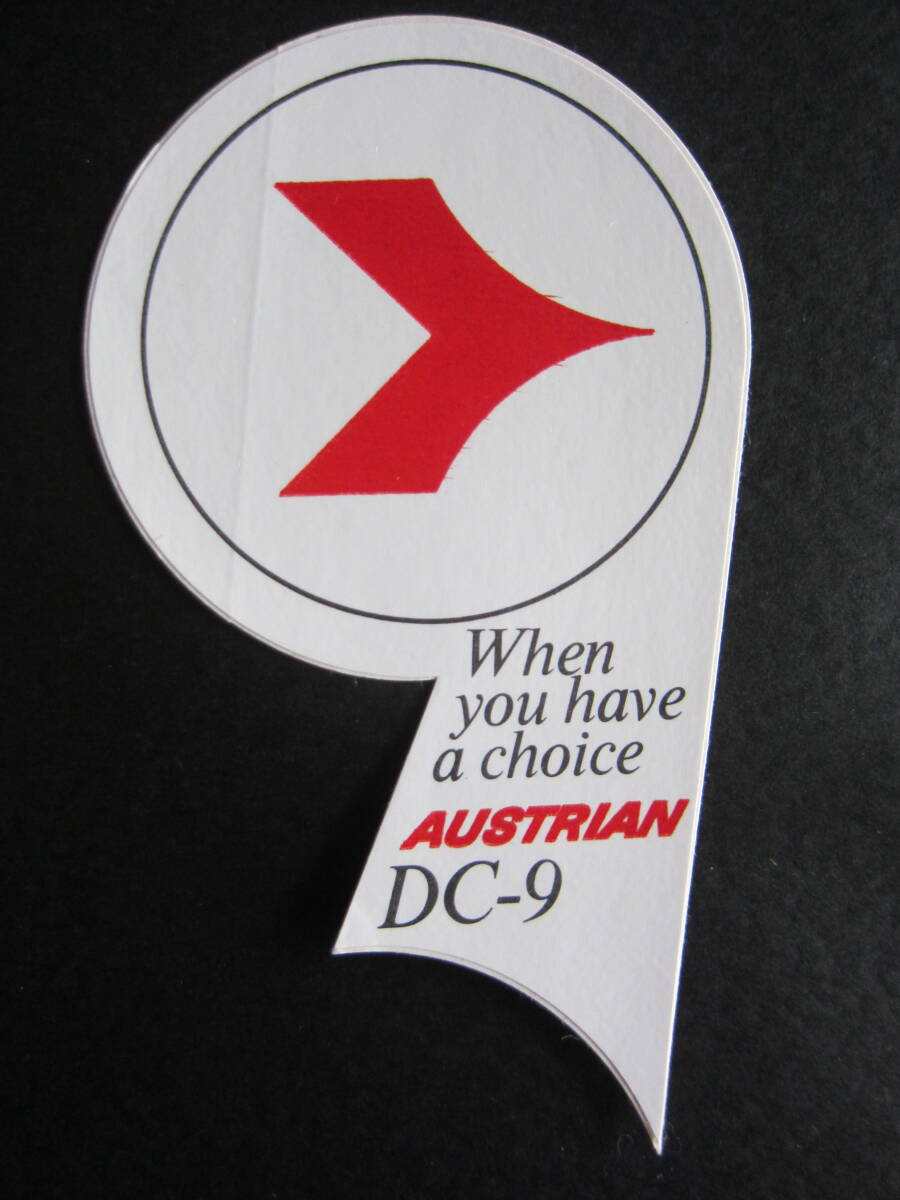 DC-9■オーストリア航空■AUSTRIAN■When you have a choice AUSTRIAN DC-9■マクドネル・ダグラス■ステッカー■1970's後半拍卖