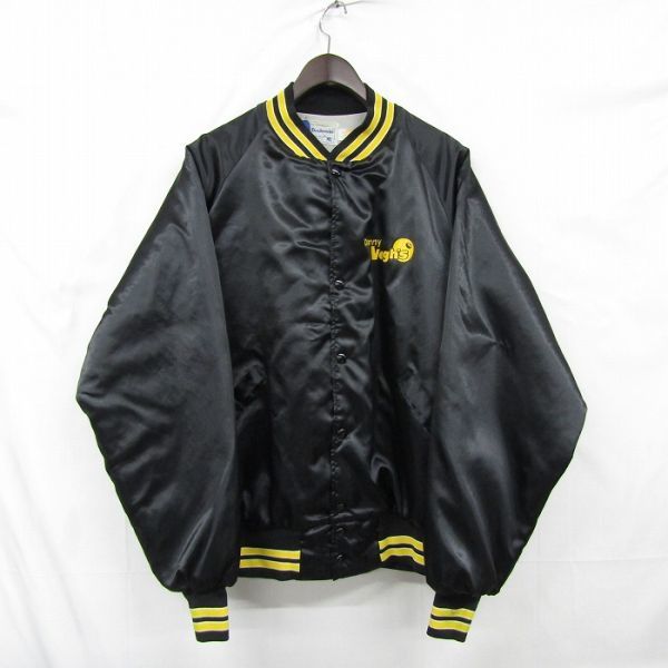 USA製 サイズ XL Dunbrooke スタジアム ジャンパー ナイロン ジャケット 中綿 スタジャン 企業 ロゴ ブラック 古着 ビンテージ 3F1114拍卖