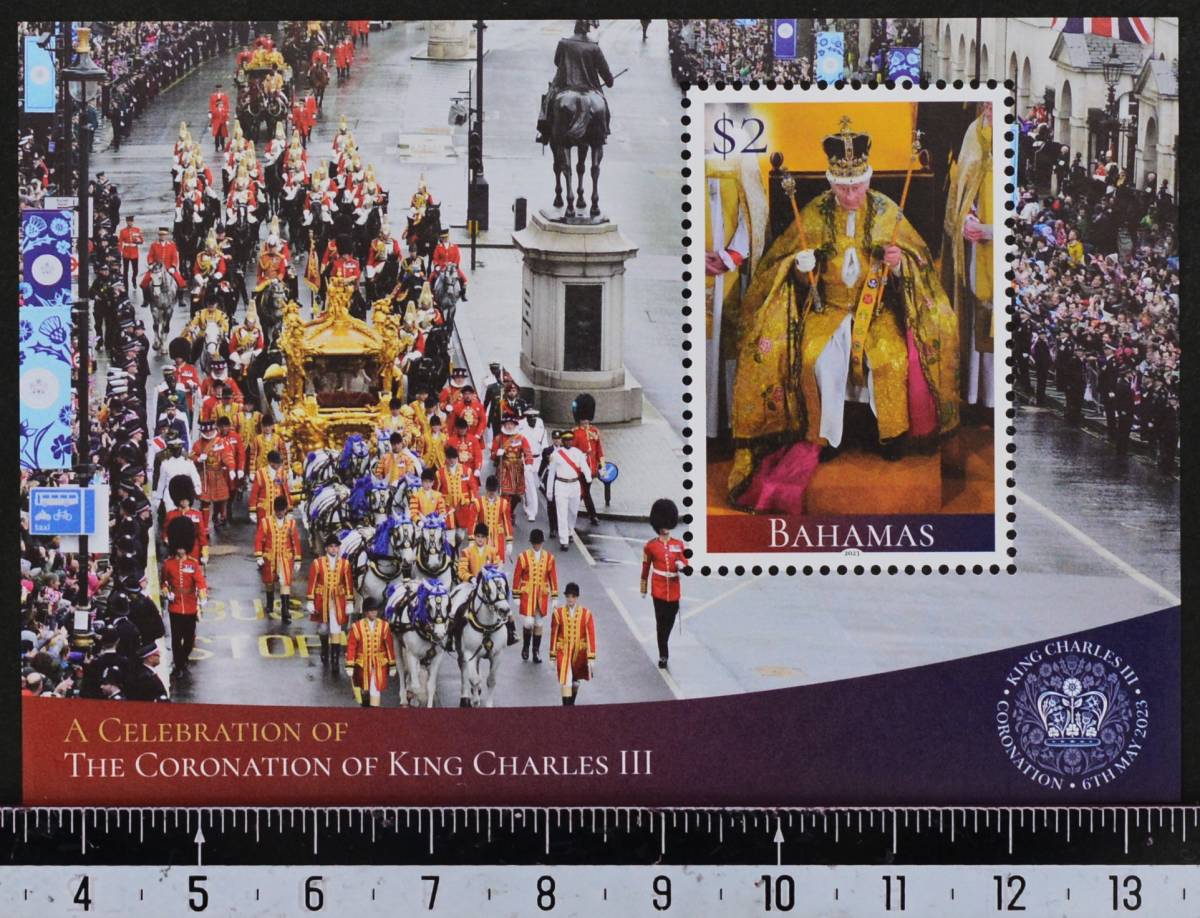 「TF78」バハマ諸島切手 2023年 チャールズ国王戴冠式記念拍卖