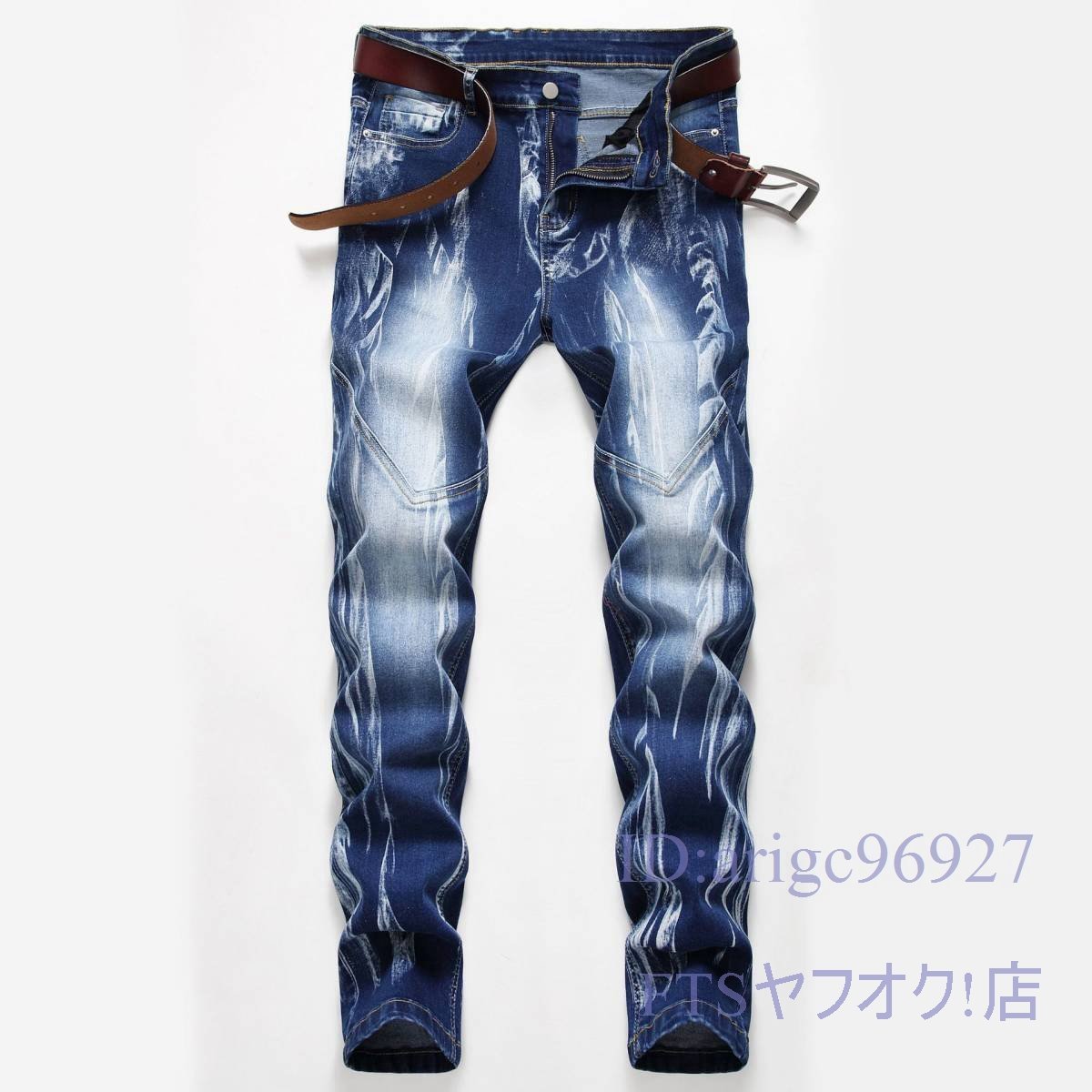 S810☆新品メンズデニムパンツジーンズジーパンロングパンツスキニーパンツストレッチパンGパン大きいサイズ-2ブルーw29拍卖