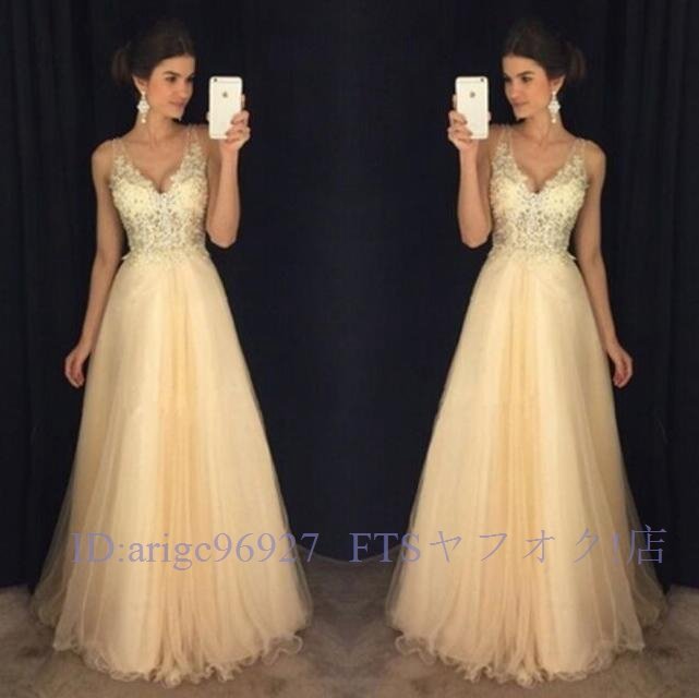 A5081☆新品カラードレス パーティドレス ウェディングドレス ロング 花嫁 披露宴 二次会 発表会 結婚式 S~XL拍卖