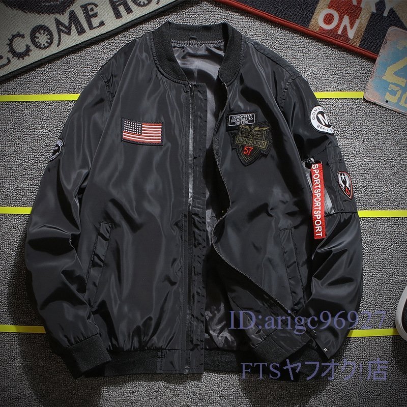 A0410☆新品メンズ フライトジャケット MA1ジャケット野球服刺繍 ブルゾン ジャンパー ミリタリージャケットXL/2XL/3XL/4XL拍卖
