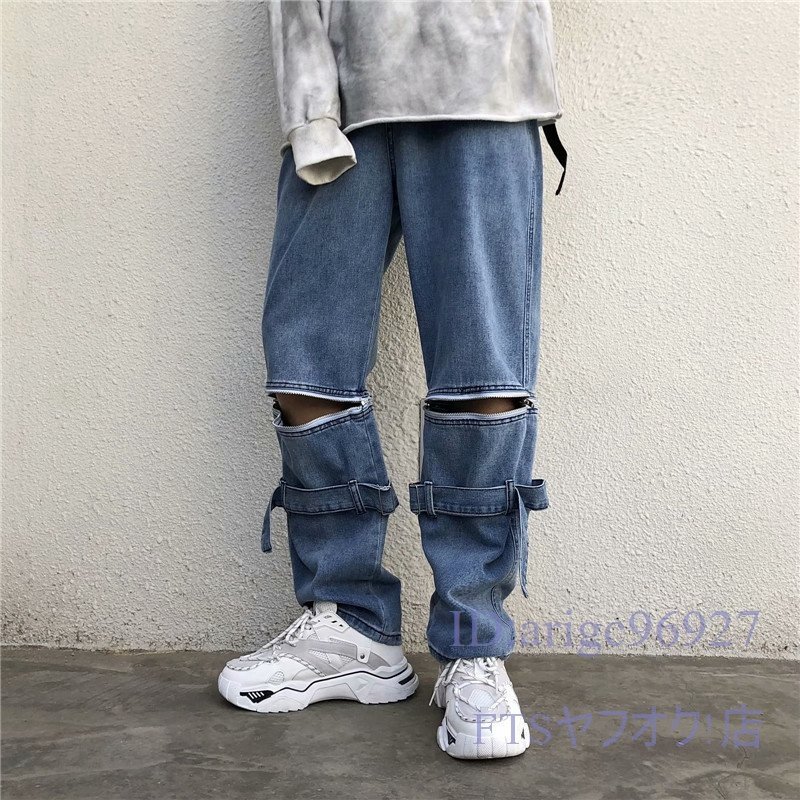 S883☆新品メンズ チノパン デニムパンツ ヒップホップパンツ カーゴパンツ ゆったり カジュアル ジーンズ バイクパンツ M~3XL拍卖