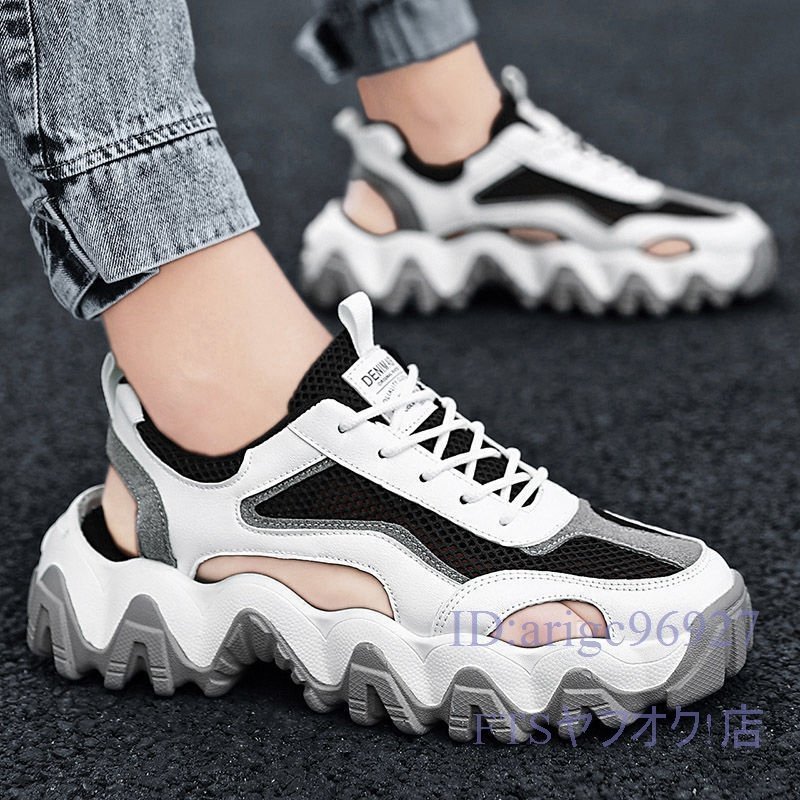 S676☆新品メンズサンダルスニーカースポーツサンダル夏サマーシューズビーチサンダルアウトドアドライビングシューズグリーン24.5cm~27cm拍卖