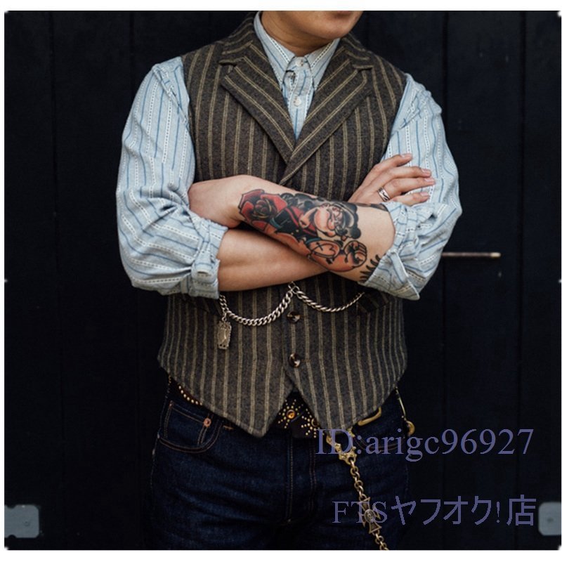 T215☆新品メンズ ウールツイードジレベスト ビジネスベスト カジュアル ラシャベスト スーツベスト 大きいサイズ おしゃれ グレーS~4XL拍卖