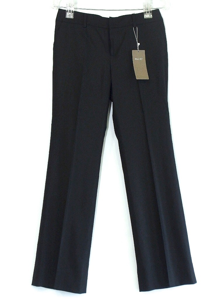 BALLSEY ボールジー ウール ストレッチ スラックスパンツ ストライプ地模様 ・36 ブラック拍卖