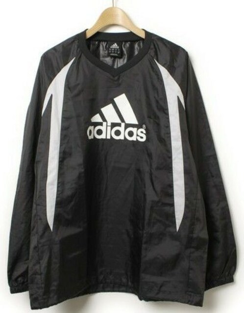 adidasアディダス☆ロゴマーク黒ナイロントップス拍卖