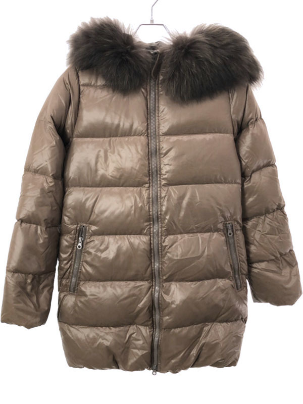 DUVETICA デュベティカ フーデッドファーダウンコート ブラウン 40 IT4C0RYJV6QI拍卖