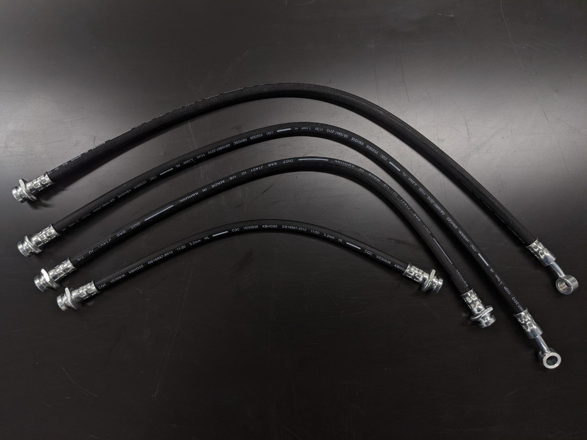SUZUKIジムニー 50mmロングブレーキホースセット 新型ジムニー JB64/JB74対応 1インチ〜3インチアップ用 ラバーホースタイプ拍卖