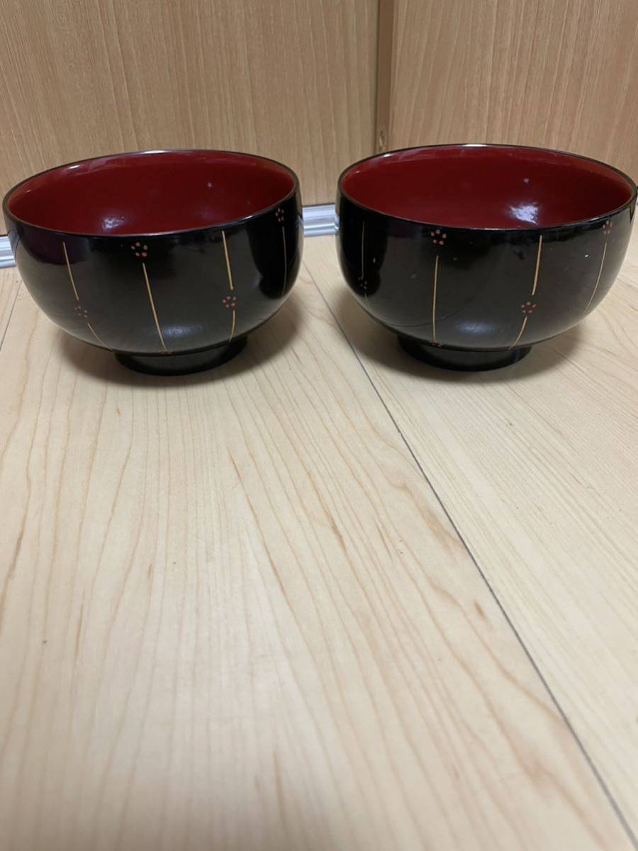 本うるし お椀 2点 20240226拍卖