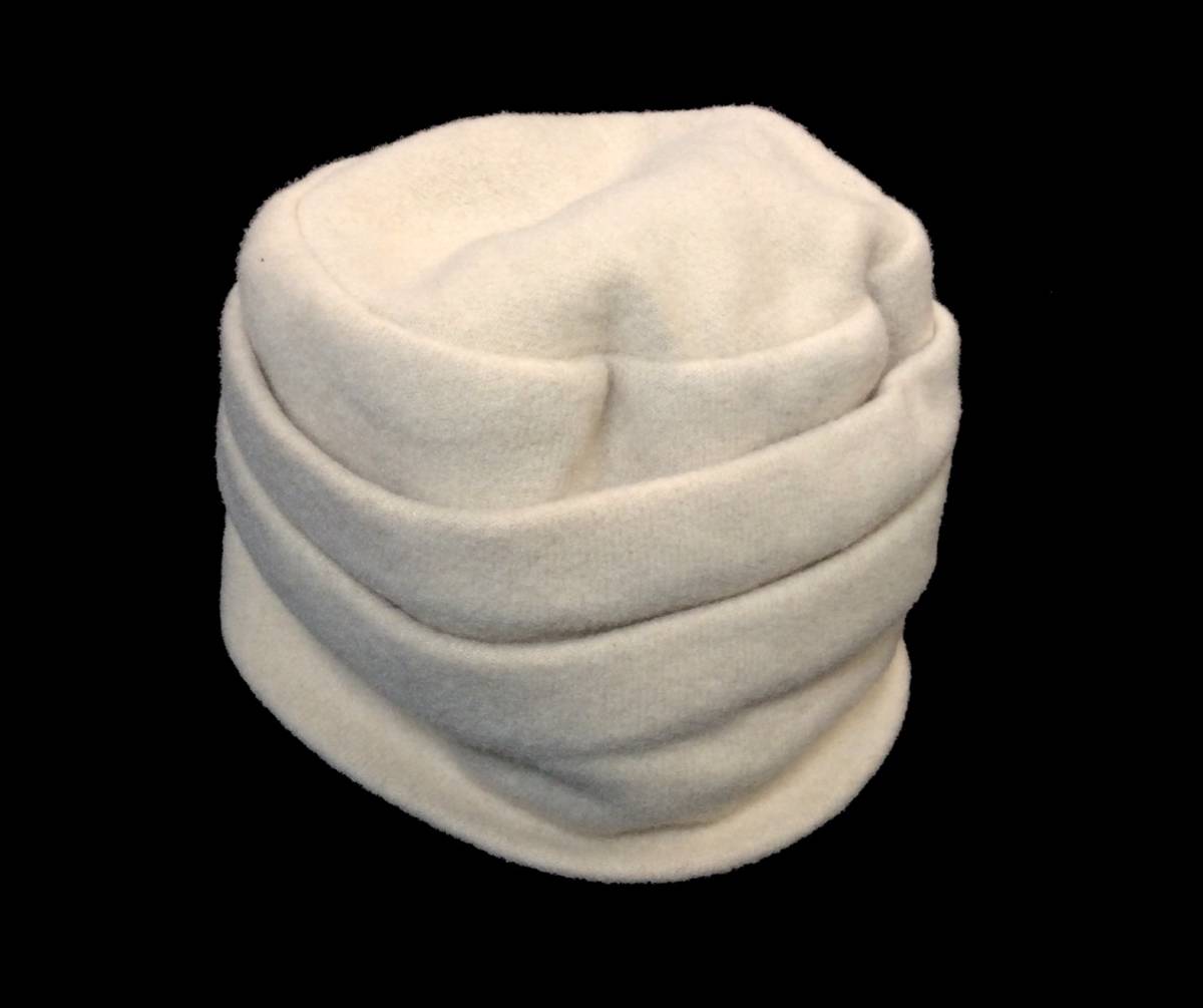 HERMES エルメス カシミヤ100% ハット 帽子 ライトベージュ系 フランス製 56 (ma)拍卖