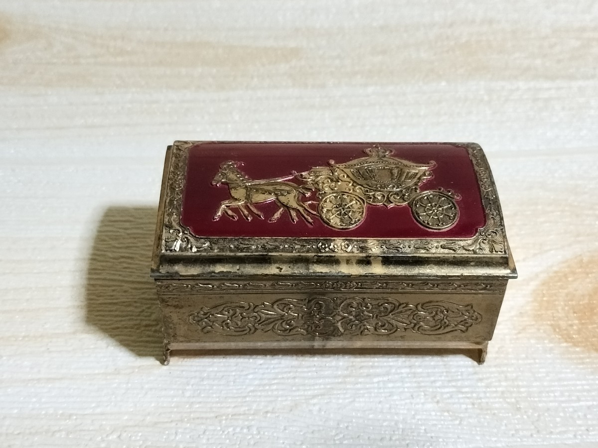 レア!アンティーク 宝石箱 小箱 小物入れ !金属製!v2拍卖