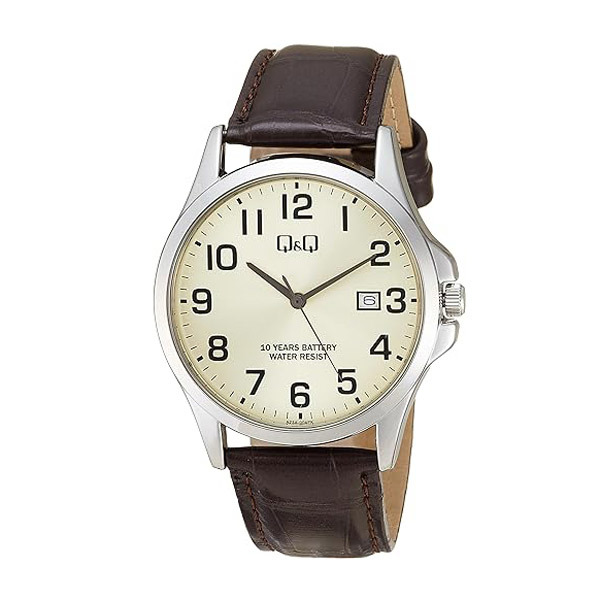 シチズン 腕時計 カレンダー 紳士/メンズ アナログ 電池寿命10年 防水 合成皮革バンド ブラウン/ゴールド A23A-004PK/3531x1本/送料無料拍卖