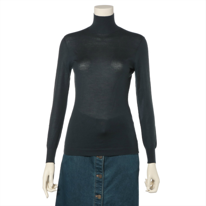 エルメス (HERMES) ニット カシミヤ ハイネック タートルネック #34 ネイビー ウェア(中古)拍卖