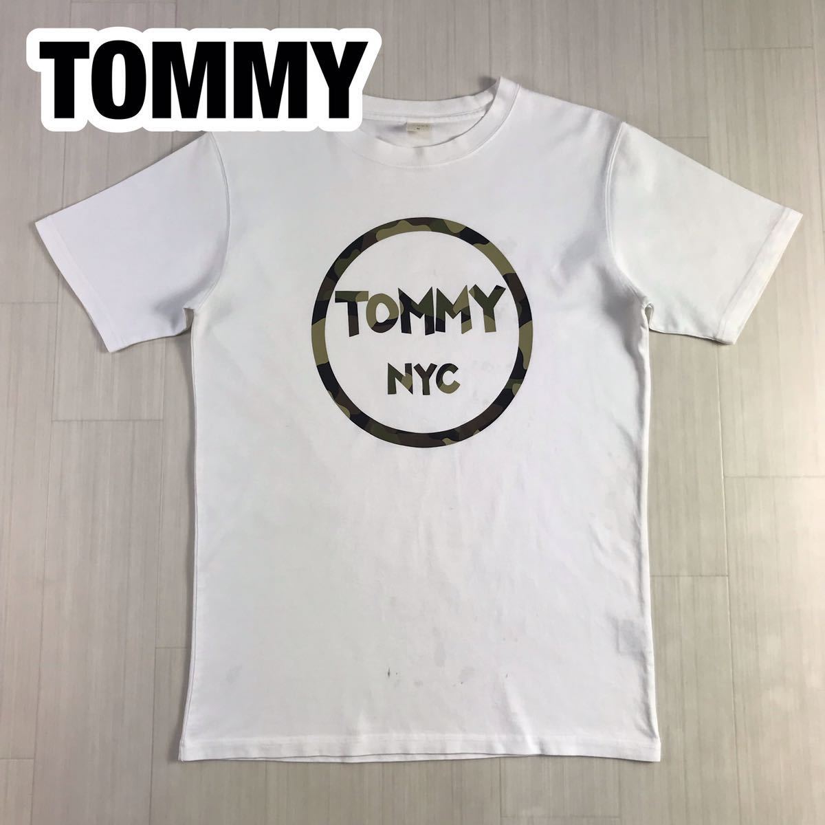 TOMMY トミー 半袖Tシャツ M ホワイト プリントロゴ拍卖
