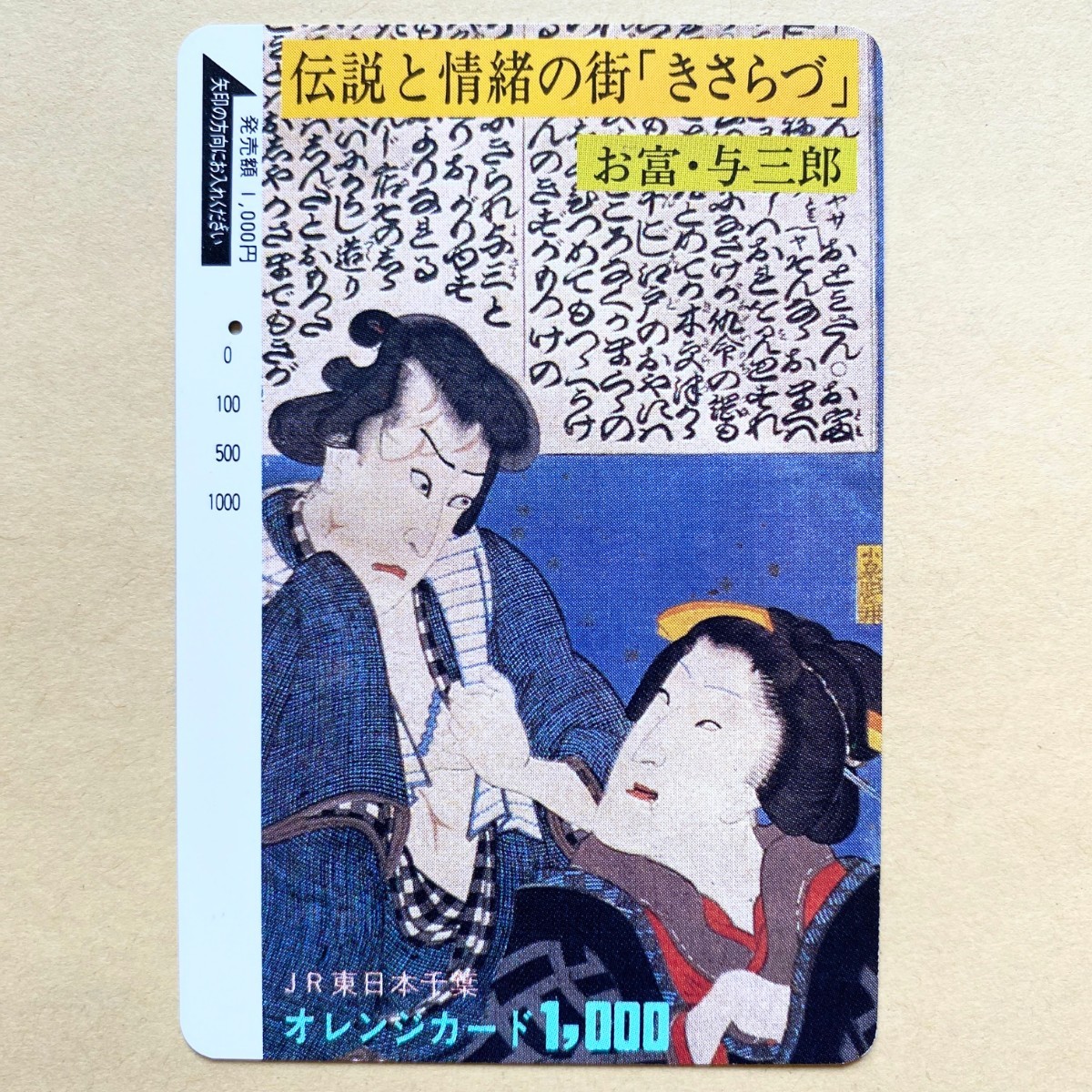 【使用済】 オレンジカード JR東日本 伝説と情緒の街「きさらづ」 お富・与三郎拍卖