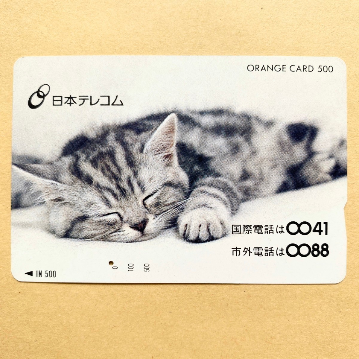 【使用済】 オレンジカード JR東日本 眠る子猫 日本テレコム拍卖