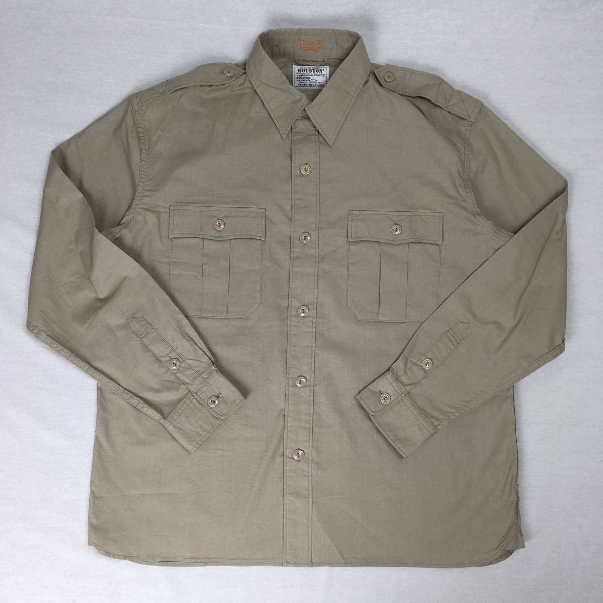 HOUSTON ヒューストン エポレット シャツ C-ST-4516 日本製 サイズ17-1/2 長袖 ミリタリー拍卖