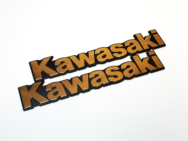 カワサキ 純正 タンク エンブレム Kawasaki ゴールド文字拍卖