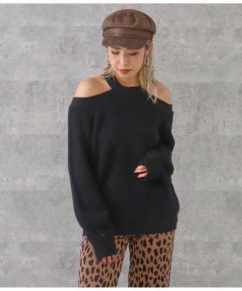 ☆ANAPオープンショルダーバックオープンニット☆未使用自宅保管肩見せ拍卖