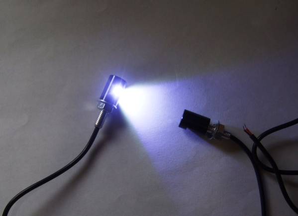 <LEDP01W-001> 2個セット LED 内蔵ボルト ナンバー灯 ライセンスライト アルミ削出し ブラック(汎用)拍卖