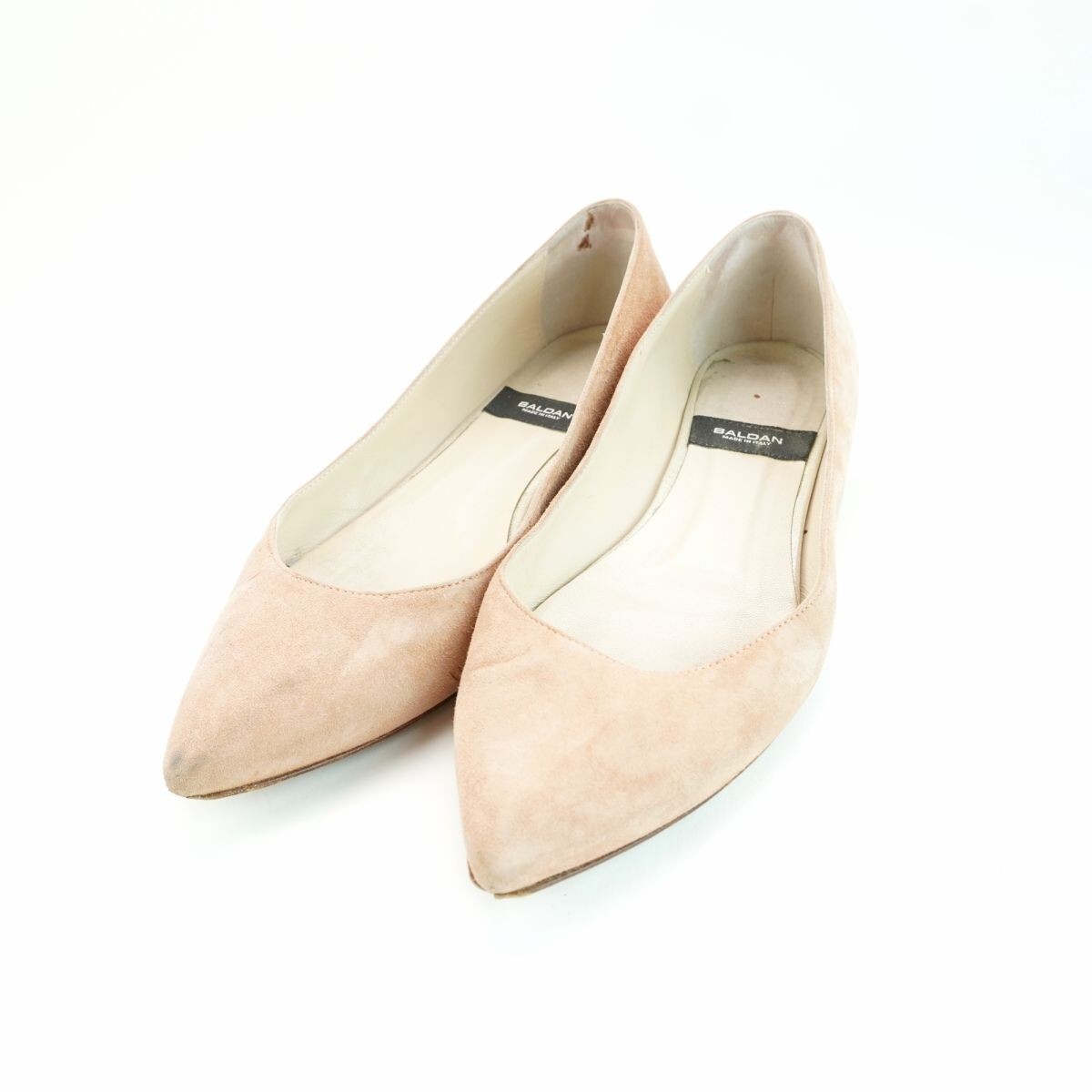 BALDAN バルダン 36 23.0 パンプス イタリア製 ヒール ポインテッドトゥ スエード ピンク/MC165拍卖