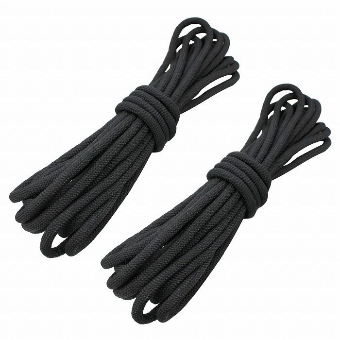 24打 8mm 10m 2本セット 計20m 係留ロープ フェンダーロープ ダブルブレイド 黒/ブラック マリン ロープ 船 係船 8ミリ拍卖