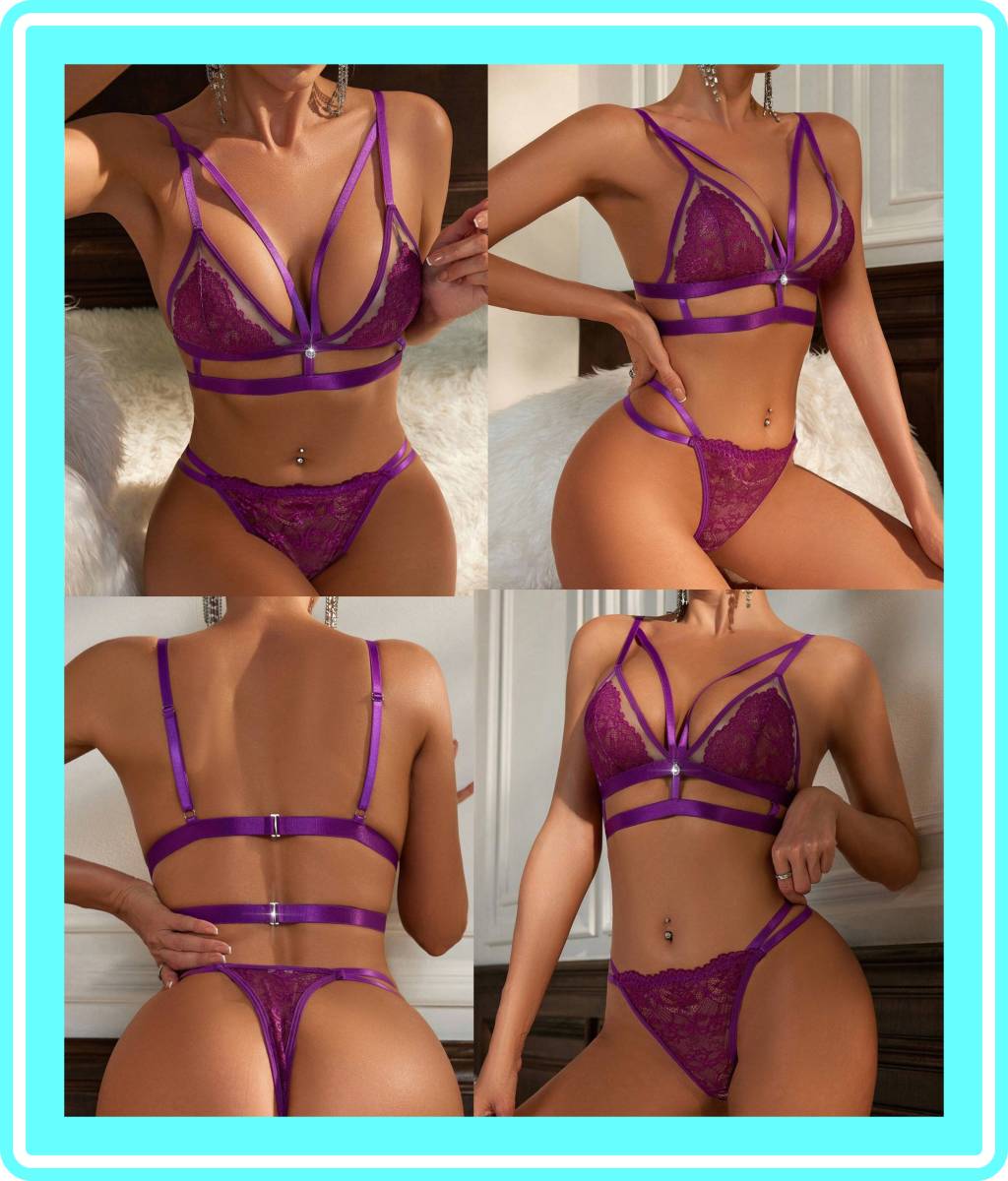 ★超素敵★パープル★ランジェリーセット★バスト部のデザインが素敵★大人可愛い★A99拍卖