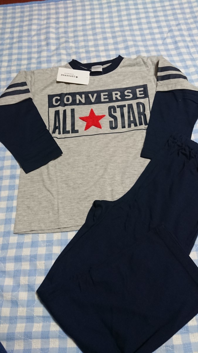 @♪0930☆未使用・保管品☆CONVERSE☆長袖Tシャツパジャマ 灰130①拍卖