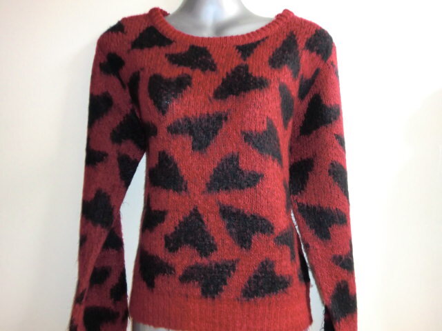 ★最終値下げSALE展示サンプル★肉厚ハート柄ラブリーニットセーター<M~L>クリスマスシーズンにぴったりラブリーで合わせ易い★切手★拍卖