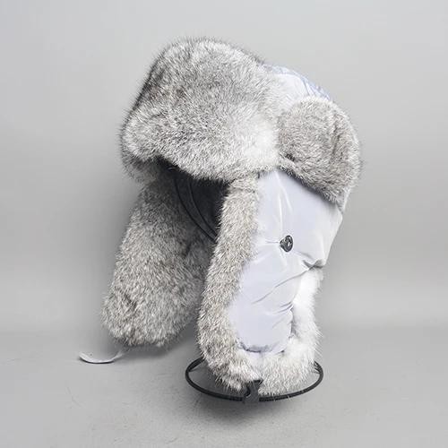 CB002:メンズキャップ ウサギの毛皮のヘッドギア ウールキャップ 屋外用 ロシアの帽子 大型 冬用拍卖