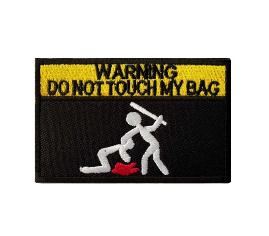 WARNING DO NOT TOUCH MY BAG 刺繍 パッチ ワッペン ベルクロ サバゲー 拍卖