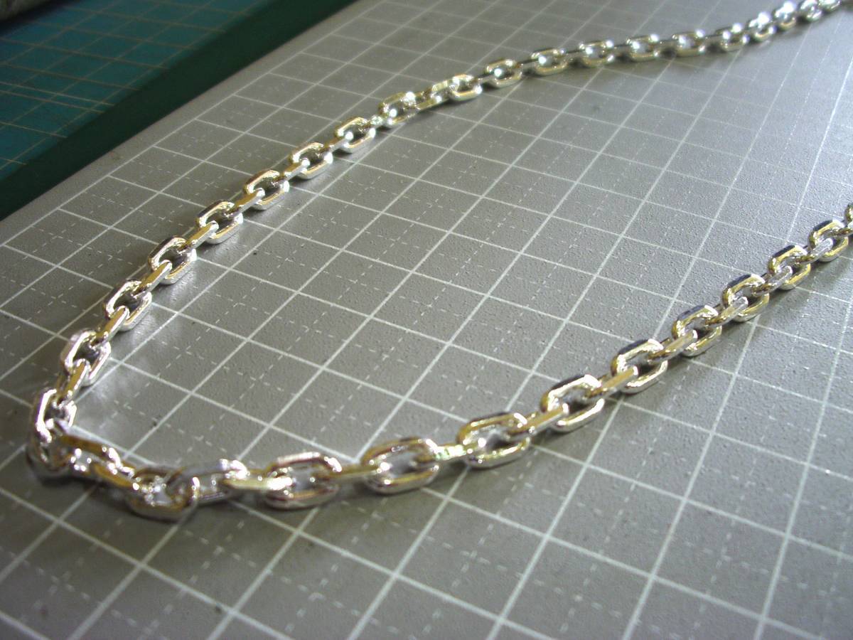 シルバー925製 4面カットあずきチェーン 50cm 幅 4.8mm (CL150-50) シンプル チェーン ネックレス 拍卖