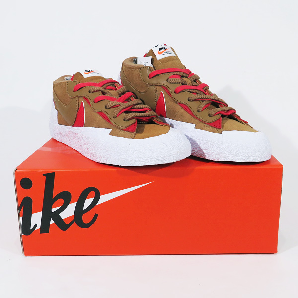 【1000円スタート】 新品 NIKE ナイキ x sacai サカイ NIKE BLAZER LOW/SACAI ブレーザー スニーカー シューズ ライトブリティッシュタン拍卖