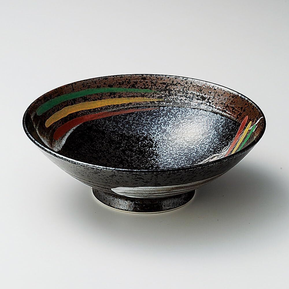 KU 美濃焼! ☆荒刷毛三彩8.0麺鉢☆ 301-1-187 新品 どんぶり 丼 ラーメン うどん めんはち 拍卖