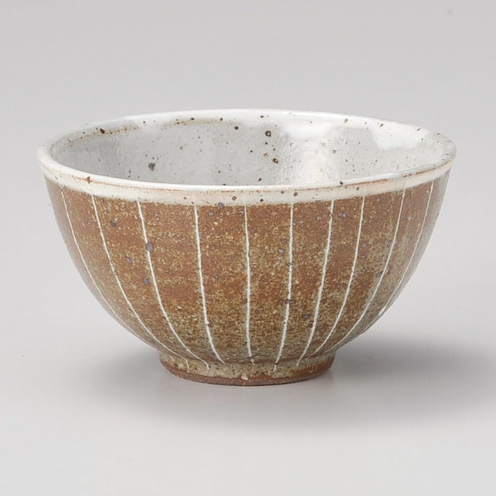 KU美濃焼! ☆焼締彫十草ご飯茶碗☆ 333-17-207 新品 飯碗 茶漬碗 多用丼 どんぶり プレート 盛皿 盛鉢 小付 皿 拍卖