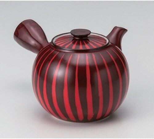 KU美濃焼! ☆赤十草急須☆ 356-4-527 新品 ポット 鉄瓶 土瓶 煎茶 茶器 拍卖