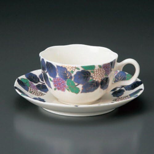KU美濃焼! ☆NB あじさいコーヒー碗皿☆ 492-49-117 新品 紅茶 カップ ミルク ラテ エスプレッソ カプチーノ 茶器 ギフト拍卖